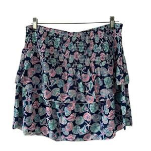 Simply Southern, Smocked, Tiered Skirt Sea Shell Print Woman’s Size XXL Mini